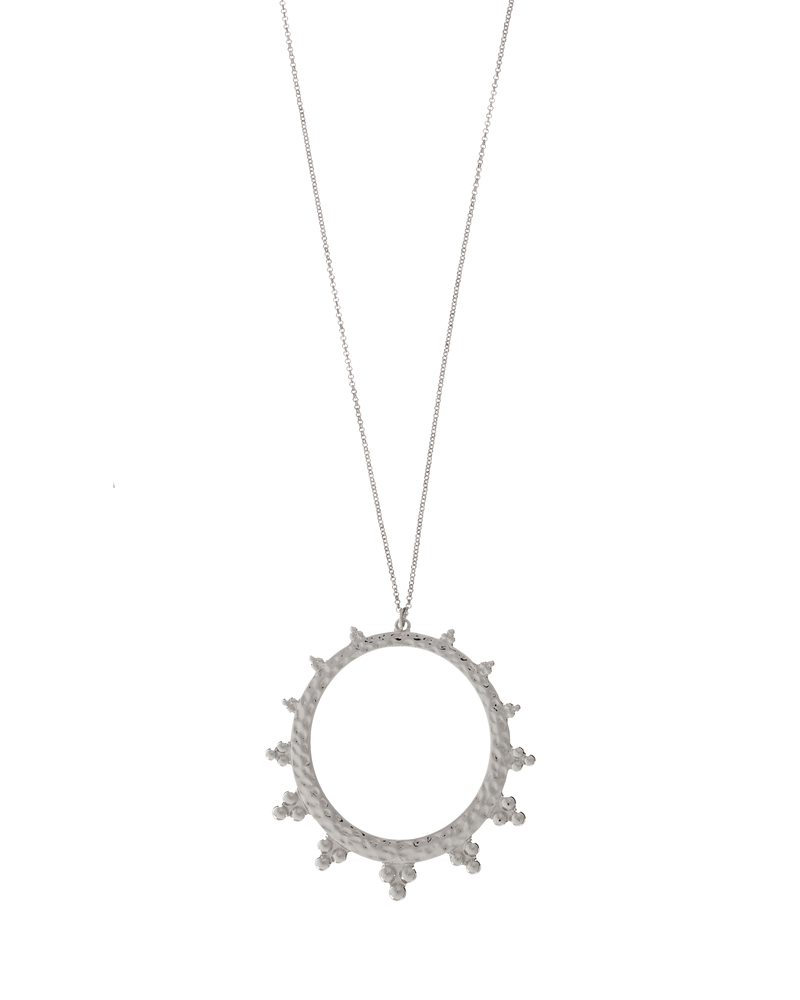 Steph Long Circle Necklace | Silver
