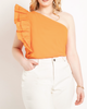 Anna One Shoulder Ruffle Top - thumbnail