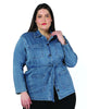 Sasha Denim Jacket With Belt - thumbnail
