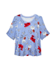 Nina Pleat Back 3/4 Sleeve Top - thumbnail