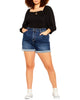Wafa Chic Denim Cotton Short - thumbnail