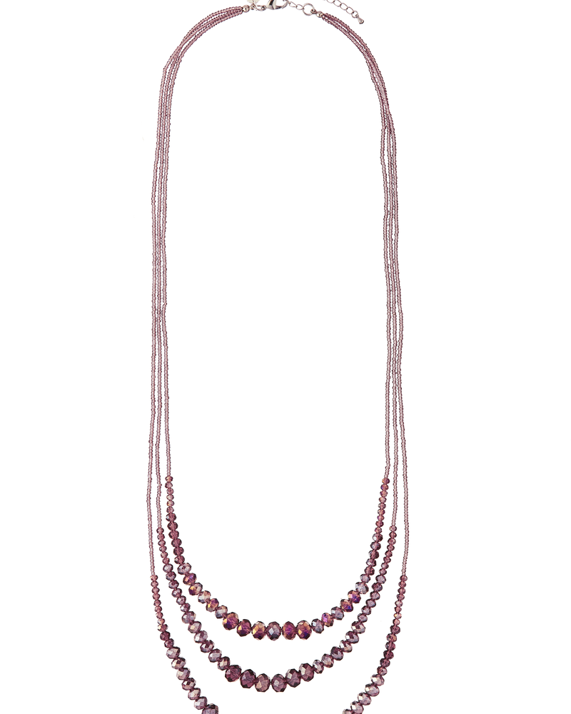Kayla Crystal Necklace | Silver / Purple