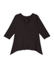 Christine 3/4 Sleeve V-Neck Hardware Sharkbite Top - thumbnail