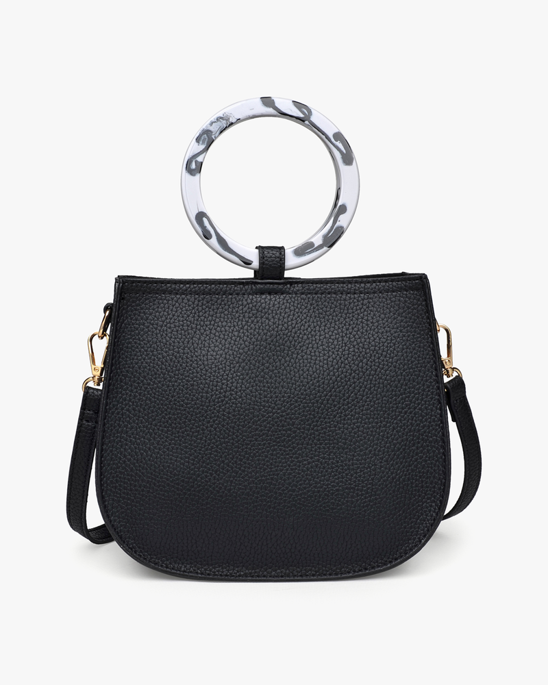 Salma Ring-Handle Bag | Black / White