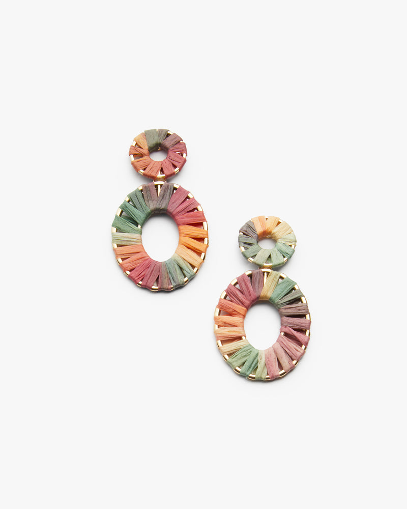 Carly Tie-Dye Hoop Earrings | Pink / Yellow