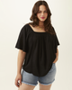 Zoey Crochet-Neck Peasant Top - thumbnail