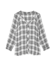 Kate Long Sleeve Raglan V-neck Button Down Shirt - thumbnail
