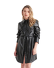 Emily Faux Leather Shirt Dress - thumbnail