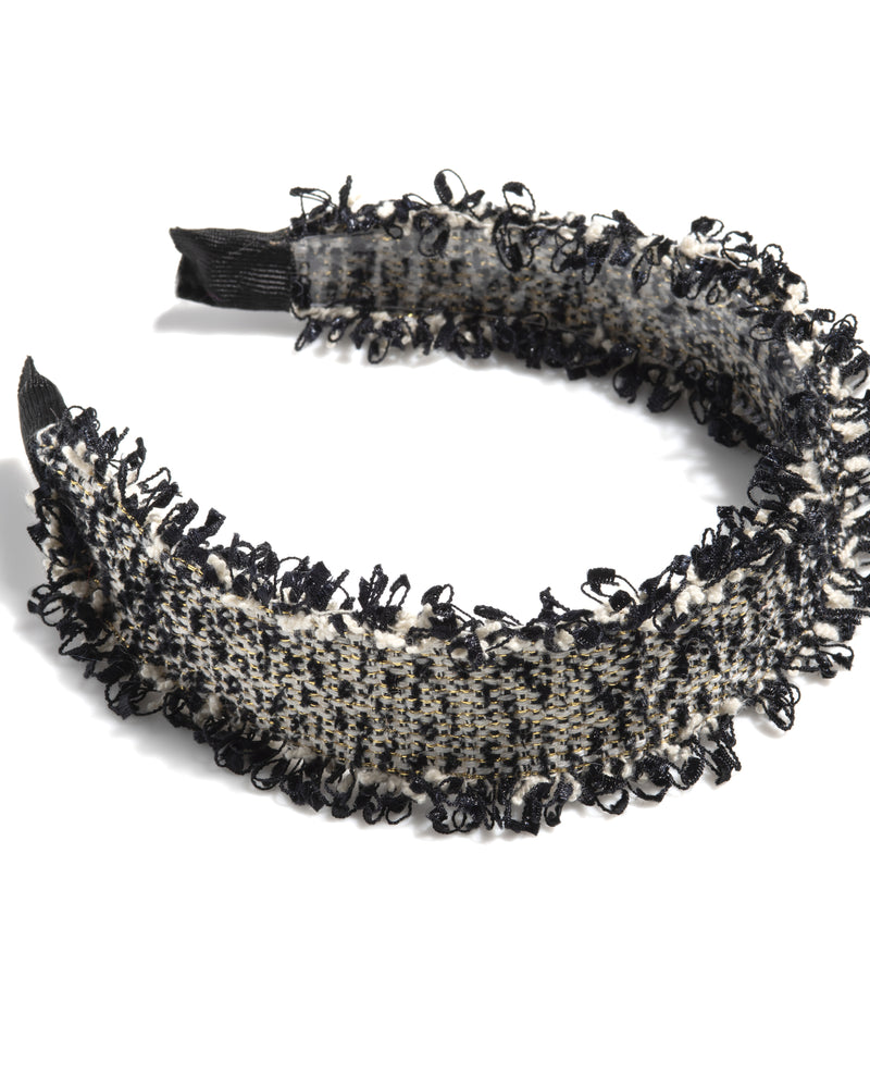Alexa Boucle Fabric Headband | White / Black