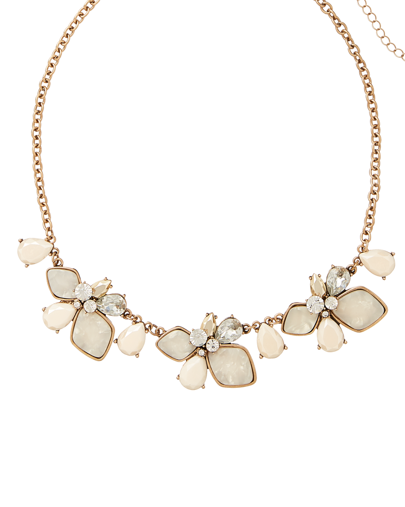 Paria Statement Necklace | Gold / White