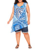 Mallory Scarf Print Asymmetrical Top - thumbnail