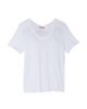 Short Sleeve Lace Shoulder V-Neck Top - thumbnail