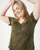 Sarah Printed V-Neck Tee - thumbnail