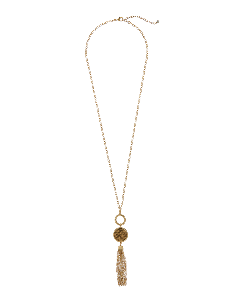 Lorelai Tassel Necklace | Gold / Brown