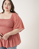 Carmen Floral-Print Smocked Peplum Blouse - thumbnail