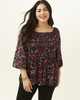 Julia Printed Smocked Woven Top - thumbnail