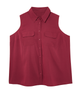 Corinna Sleeveless Silky Buttondown Shirt - thumbnail