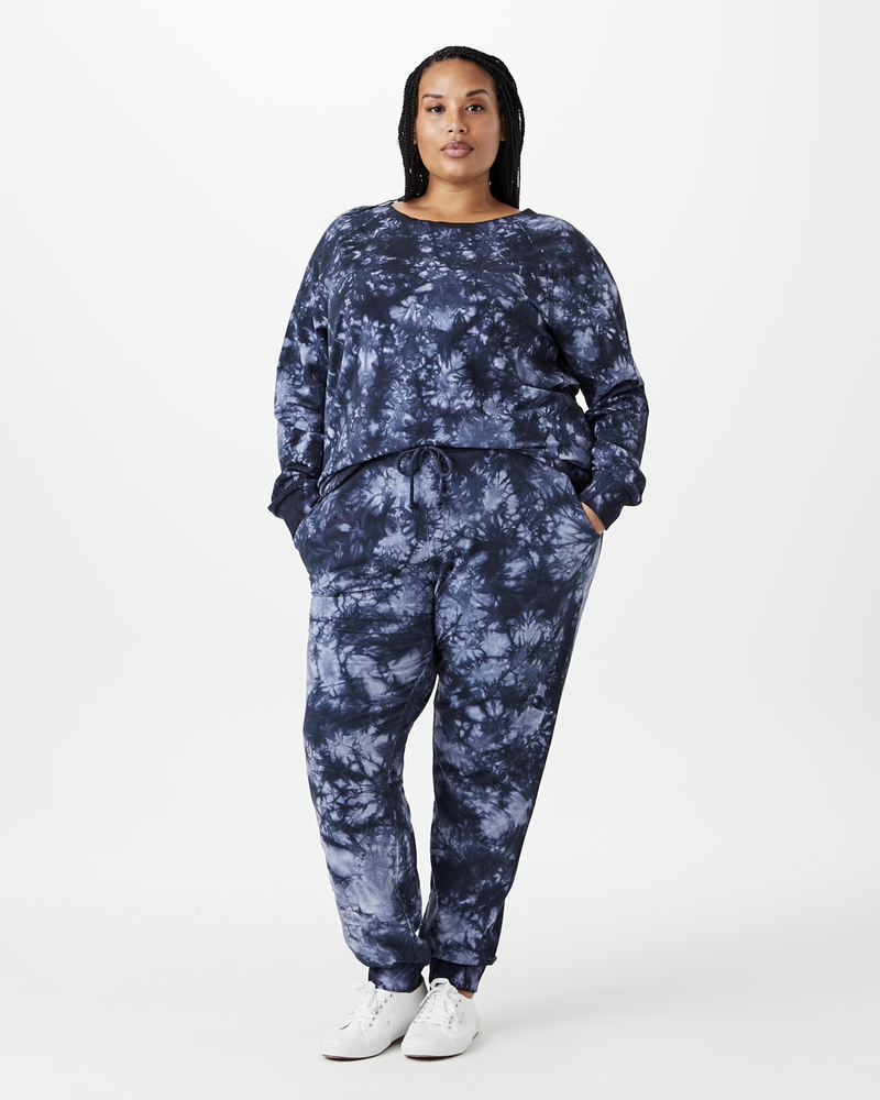 Miriam Drawstring Lounge Pant | Navy / Light Blue