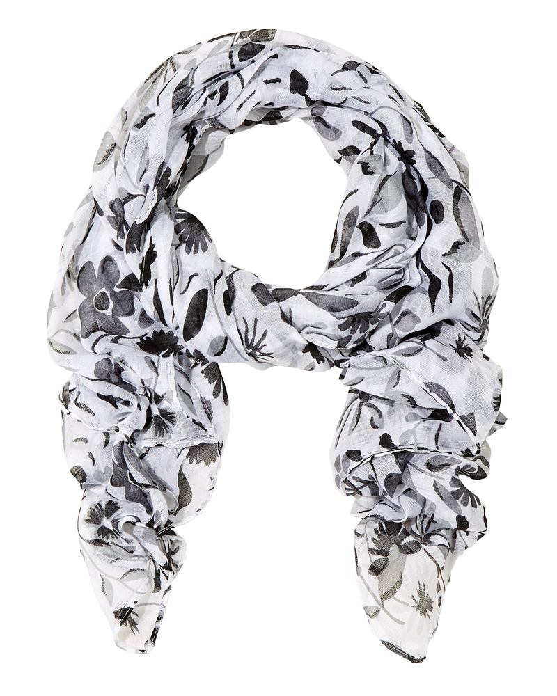 Macaulay Floral Scarf | Black / White