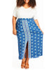 Majorca Art Deco Print Midi Skirt - thumbnail
