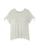 Amina Short Lace Up Sleeve Tee - thumbnail