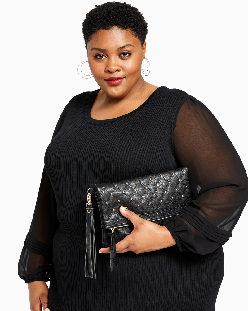 Cambridge Convertible Crossbody Clutch | Black / Gold