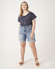 Carolyn Denim Distressed Cuffed Shorts - thumbnail