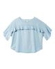 Nala Short Sleeve Ruffle Chambray Shirt - thumbnail