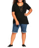 Kimia Denim Cuffed Bermuda Shorts - thumbnail