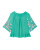 Faye Anne Flare Sleeve Peasant Blouse - thumbnail