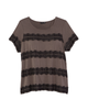 Ruth Short Sleeve Lace Trim Top - thumbnail