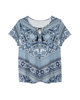 Lima Tie Neck Short Sleeve Tee - thumbnail