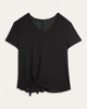 Deborah Side Tie Waffle Knit Top - thumbnail