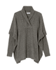 Arden 3/4 Sleeve V Neck Cross Over Poncho - thumbnail