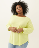Cecily Micro Waffle Boat Neck Top - thumbnail