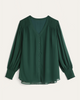 Olga Smocked Button-Down Blouse - thumbnail