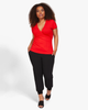 Tate Faux-Wrap Ribbed Top - thumbnail