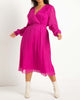 Ella Pleated Power Midi Dress - thumbnail