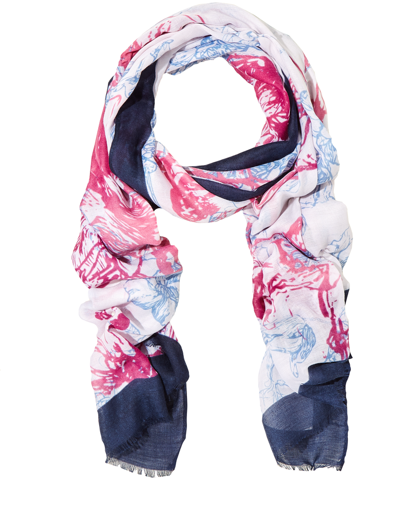 Mac Floral Scarf | White / Purple