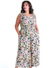 Fariha V-Neck Smocked Jumpsuit - thumbnail
