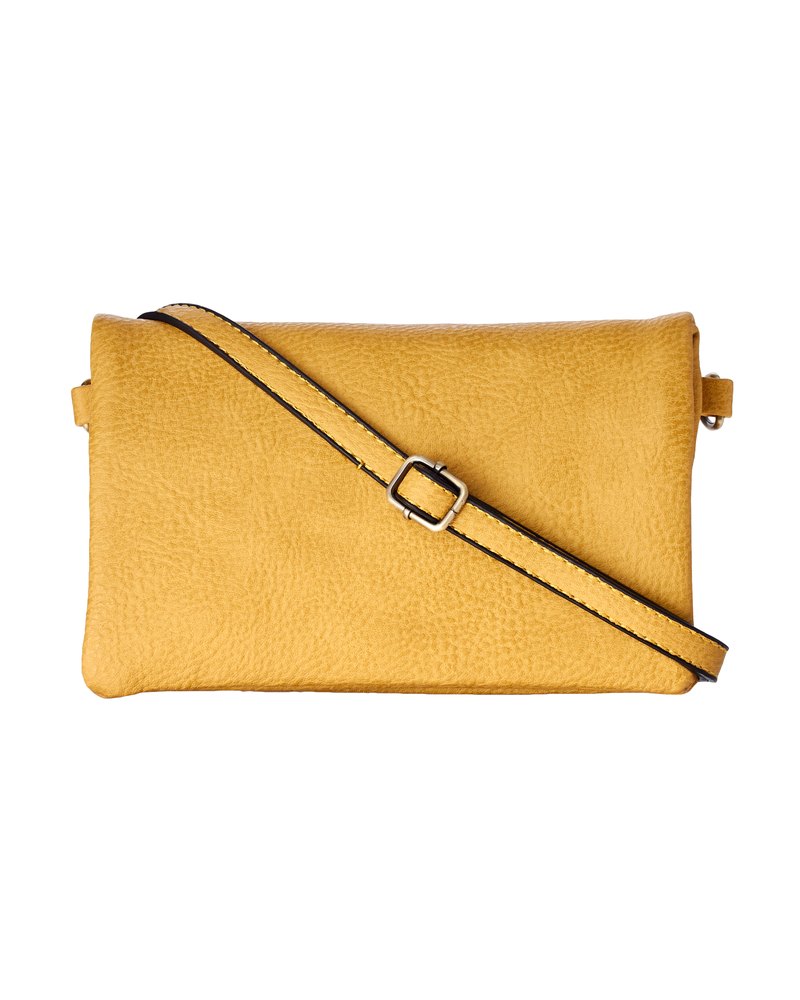 Katie Vegan Leather Bag With Compartments | Yellow