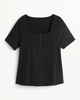 Charlotte Ribbed Henley Top - thumbnail