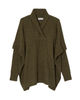 Arden 3/4 Sleeve V Neck Cross Over Poncho - thumbnail