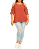 Chandra Frilly Cold Shoulder Top - thumbnail