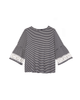 Hillary Flare 3/4 Sleeve Tee with Embroidery - thumbnail
