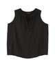 Ava Sleeveless Shirred Split Neck Tank - thumbnail