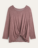 Fleur Knotted Three-Quarter Sleeve Top - thumbnail