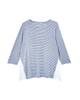 Heather 3/4 Sleeve Tee with Woven Back - thumbnail