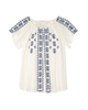 Priya Short Flutter Sleeve Woven Embroidered Blouse - thumbnail