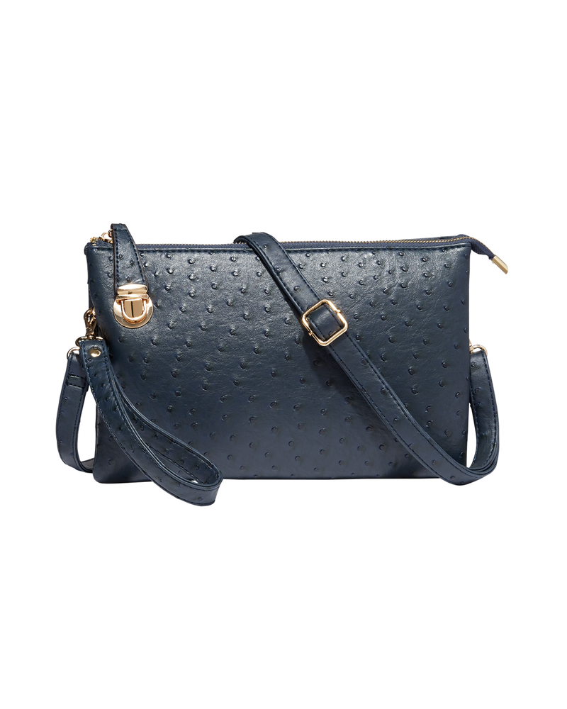 Vivi Textured Convertible Clutch | Navy